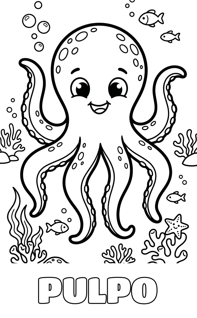dibujo de animales marinos para colorear