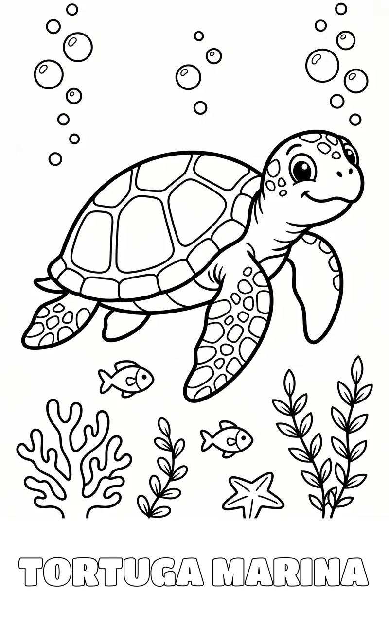 dibujo de animales marinos para colorear