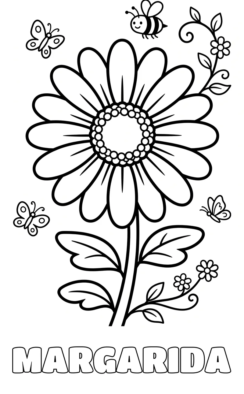 desenho de flor para colorir