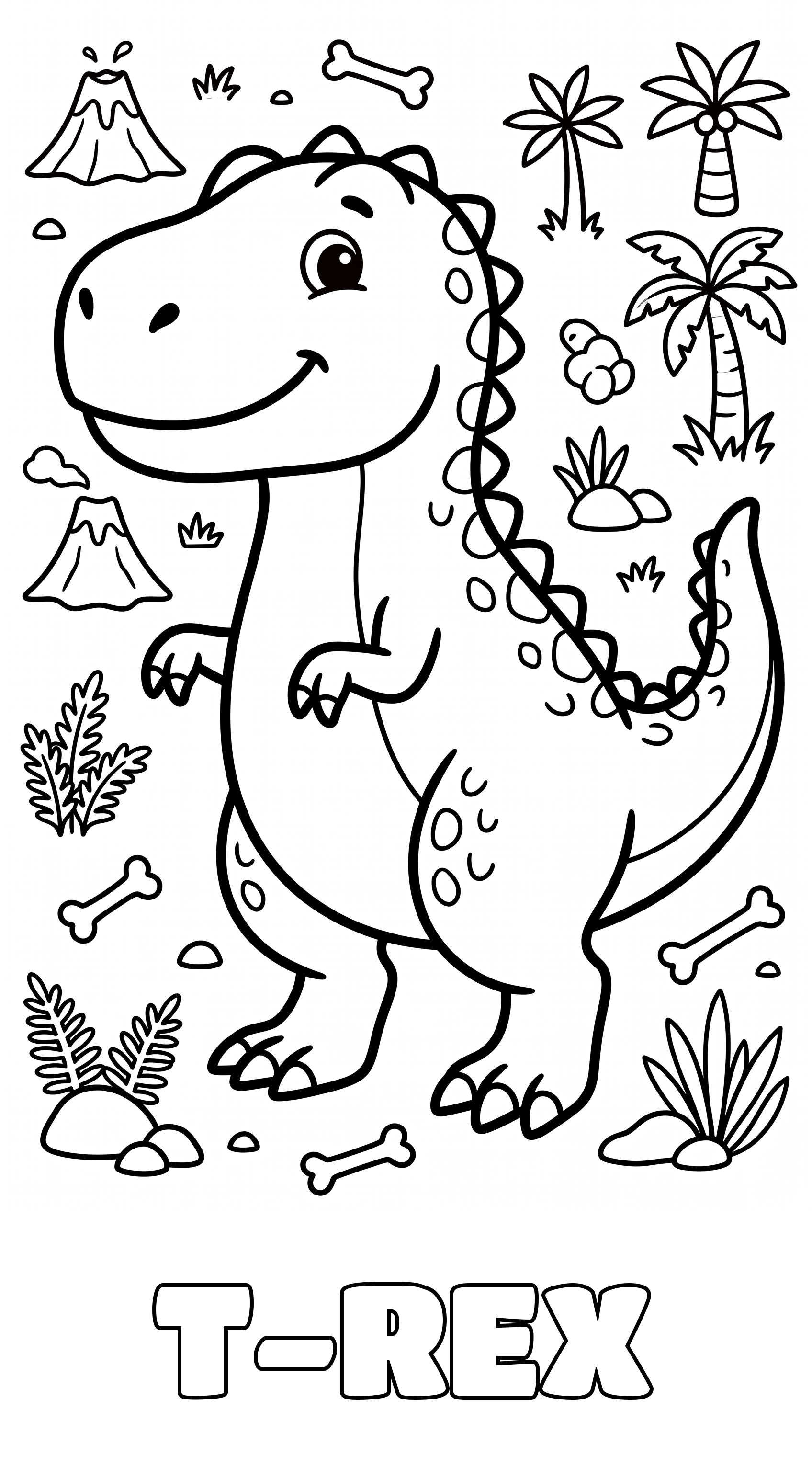 T-Rex coloring page sample