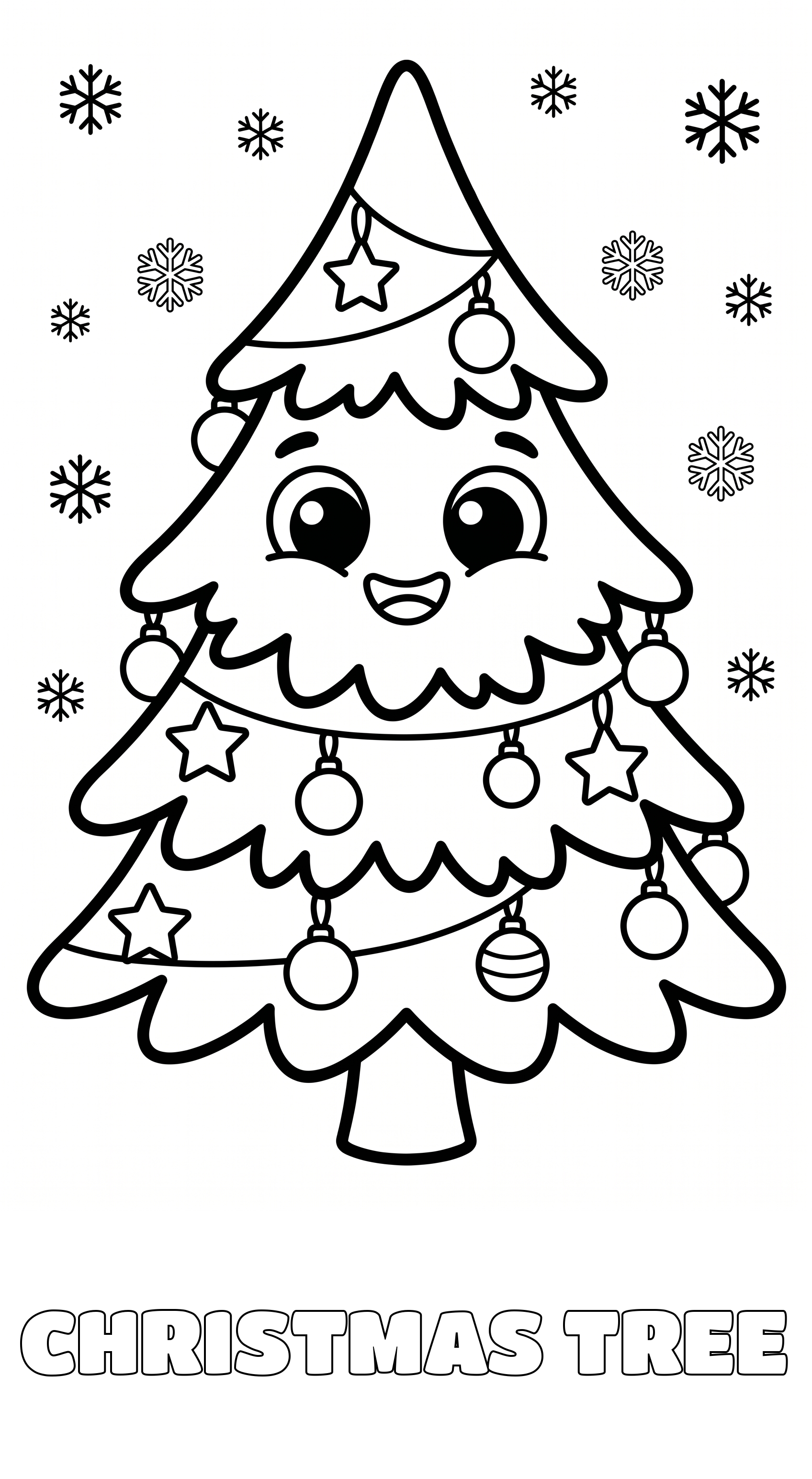 Christmas tree coloring page sample